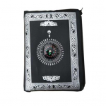 Kaasaskantav reisipalvematt kompassiga, peen mustriga veekindel kulumiskindel kokkupandav palvevaip Ramadani kingitused must