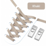1paar uued Press-lukuga kingapaelad ilma sidemeteta lamedad elastsed paelad Tossud saapad lipsuta kingapaelteta kummipaelad kingade jaoks Aksessuaarid - khaki