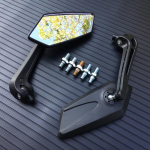 Universaalsed 8mm 10mm Mootorratta Peeglid Mootorratta Tahavaate Mustad K&uuml;lgpeeglid Honda Suzuki Yamaha Kawasaki Roller Ducati jaoks