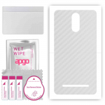 apgo Protective Skin Sticker for the back compatible with Kruger&Matz Flow 5 Plus, Wrap Film, Foil, Vinyl - Pattern Transparent Carbon