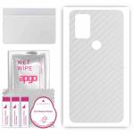 apgo Protective Skin Sticker for the back compatible with Kruger&Matz Live 10S, Wrap Film, Foil, Vinyl - Pattern Transparent Carbon