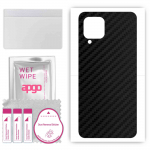 apgo Protective Skin Sticker for the back compatible with Samsung Galaxy M22, Wrap Film, Foil, Vinyl - Pattern Carbon Black
