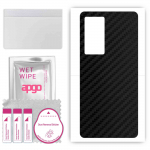 apgo Protective Skin Sticker for the back compatible with Vivo X70t, Wrap Film, Foil, Vinyl - Pattern Carbon Black