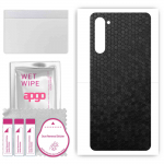 apgo Protective Skin Sticker for the back compatible with Oppo Reno3 Youth, Wrap Film, Foil, Vinyl - Pattern Black Honeycomb
