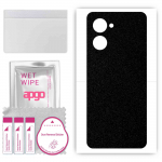 apgo Protective Skin Sticker for the back compatible with Realme C33 2023, Wrap Film, Foil, Vinyl - Pattern Matte Black
