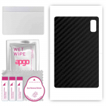 apgo Protective Skin Sticker for the back compatible with HTC A103 Plus, Wrap Film, Foil, Vinyl - Pattern Carbon Black