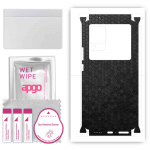 apgo Protective Skin Sticker for the back+sides compatible with Vivo X80 Pro, Full Wrap Film, Foil, Vinyl - Pattern Black Honeycomb