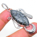 Natural Labradorite Gemstone Handmade 925 Sterling Silver Pendant 2.36 h1h25