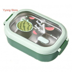 1000 ml l&otilde;unas&ouml;&ouml;gikarp mikrolaineahjus suure mahutavusega kuumakindla kambriga puuviljaprint Student Bento Box ettev&otilde;tte kasutamine roheline