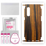 apgo Protective Skin Sticker for the back+sides compatible with Oppo Reno3 Pro, Full Wrap Film, Foil, Vinyl - Pattern Tigerwood
