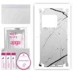 apgo Protective Skin Sticker for the back+sides compatible with OnePlus 10 Pro, Full Wrap Film, Foil, Vinyl - Pattern White Marble