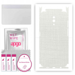apgo Protective Skin Sticker for the back+sides compatible with Oppo Reno, Full Wrap Film, Foil, Vinyl - Pattern White Fabric