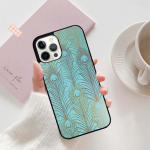 T&uuml;rkiissinine kivi Flora Peacock Feather telefoni korpuse kate iPhone 5 6 7 8 Plus X XR XS SE2020 Apple 11 12 13 mini Pro Max jaoks iPhone 5 5S SE