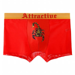 Punane Lunar New Year j&auml;&auml;siidist hingavad meeste poksip&uuml;ksid Seksikad pitstr&uuml;kiga keskmise v&ouml;&ouml;kohaga meeste nelinurksed l&uuml;hikesed pead L