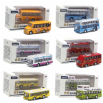 6 tk koolibussi m&auml;nguasjade autode komplekt metallist v&auml;ikesed autod linnabussid kahekorruselised h&otilde;&otilde;rdej&otilde;ul t&ouml;&ouml;tavad autod m&auml;nguasjad s&otilde;iduk, avanevad uksed haridus hulgi Size:12.5*5.5*6.5cm,6Pcs