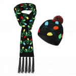 Laste m&uuml;ts salli komplekt LED j&otilde;ulum&uuml;ts lumehelves j&otilde;uluvana p&otilde;der j&otilde;ulupuu prindi talvem&uuml;ts uusaasta pidulik tutisall nokam&uuml;tsi komplekt