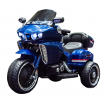 Laste kahe veoga elektrimootorratta kolmerattaline &uuml;lisuur m&auml;nguauto saab istuda beebiaku mootorrattal sinine