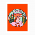 Abstract Cancer Virgo Cowgirl Wall Art Poster Print Tsitaat Kollane l&otilde;uendimaal V&auml;rvikas Girl Soul Elutuba Kodukaunistus 21x30cm No Framed