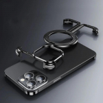 Luksuslik alumiiniumsulamist raamita &otilde;&otilde;nsa hoidikuga telefoni&uuml;mbris iPhone'i 15 14 13 12 Pro Max Plus Magsafe magnetilise metallraami kate jaoks For iPhone 15 Pro Max must