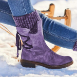 Naiste soojad kingad Ehtsast nahast lumesaapad Naiste talvesaapad Naiste talvejalatsid s&auml;&auml;re keskosa naiste platvormiga saapad 40 lilla