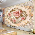 Seinatapeet Euroopa stiilis 3D reljeefne roosi&otilde;ie fototapeedid elutoa teleri taustale seinamaaling 275cm(W) x 190 cm(H)
