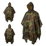Multifunktsionaalne 3-&uuml;hes kapuutsiga Rain Poncho veekindel vihmamantel meestele, naistele, t&auml;iskasvanutele m&otilde;eldud v&auml;litelgimatt One Size black