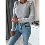 VEZFAA Naiste mood vabaaja kevade s&uuml;gise &uuml;hev&auml;rvilise tr&uuml;kiga pikkade varrukatega O-kaelusega pluusid ja s&auml;rgid S must