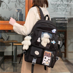Jaapani keskkooli t&uuml;drukute seljakott koolikotid teismeliste t&uuml;drukutele mitme taskuga uus kawaii seljakott naistele Harajuku armas mochila With bear doll valge