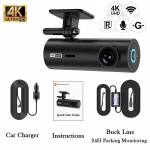 Uus 4K Dash Cam autodele esi- ja tahavaatekaamera s&otilde;idukitele GPS WIFI auto DVR videosalvesti 24h parkimismonitor auto tarvikud 4K With Buck Line