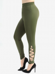 Rosegal Plus Size &otilde;&otilde;nsad ristk&uuml;likukujulised soliidsed kitsad retuusid 2XL roheline/s&uuml;gav