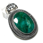 Emerald Natural 925 Sterling Silver Jewelry Pendant 2.32 l3j98