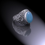 Natural Blue Chalcedony Gemstone Handmade 925 Sterling Silver Ring Size 11 y3b17
