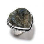 Natural Labradorite Gemstone Handmade 925 Sterling Silver Ring Size 6 u6p82