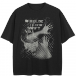 T&auml;nava stiilis kirjadega must T-s&auml;rk puuvillast unisex topid tees suvine l&uuml;hikeste varrukatega T-s&auml;rk M must