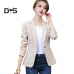 Naiste kevad-s&uuml;gis&uuml;likonnamantel, pikkade varrukatega Slim Fit &uuml;he n&ouml;&ouml;biga &uuml;likonnajakk, taskutega kontorinaiste v&auml;lisr&otilde;ivad M aprikoosi