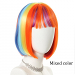 Erksad l&uuml;hikesed sirged Bob-parukad, segav&auml;rvilised, s&uuml;nteetiline parukas, loomuliku v&auml;limusega, kergesti stiliseeritav, hingav, halloweeni peomuusikafestivali cosplay parukas