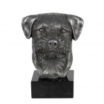Border Terrier - figurine on marble, covered with silver metal, handmade, brand Art-Dog
