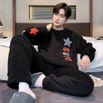 Meeste pidžaama korallifliisist s&uuml;gis- ja talvine pluss sametist paksendatud meeste poiste talvesoe flanellist koduteenindus&uuml;likond S