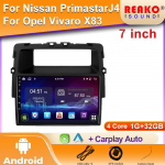 Android Auto Video 2din Nissan Primastar J4 jaoks Opel Vivaro X83 jaoks Renault Trafic 2 jaoks Stereo Raadiom&auml;ngija Navigatsioon Carplay BT 4 core 1GB+32GB carplay