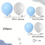 Blue and White Balloon Arch Kit,used for Home Decoration in Wedding, Birthday, Party, Holiday, Anniversary, Holiday Rooms Other