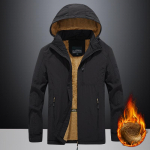 S&uuml;gise ja talve meeste fliisjakk Meeste laadimine V&auml;lisspordi ja vaba aja suur suurus Trenchcoat Kapuutsiga jakk XXXXL black