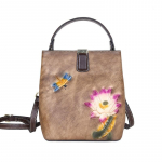 Vintage lilledega reljeefsed mini&otilde;lakotid naistele Mood Crossbody kott Ehtsast nahast &auml;mbrikott Telefonikotid Rahakott 19cm*21cm*12cm punane