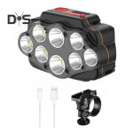 Jalgratta esituli 360 kraadi reguleeritav LED-indikaator USB-laetav &uuml;lihele kerge &ouml;&ouml;s&otilde;idutee m&auml;giratta esilamp A