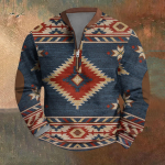 Meeste Retro Casual gradienttr&uuml;kiga kampsun L tumesinine