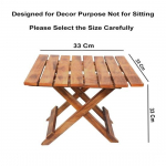 Puidust v&auml;listingimustes kokkupandav diivanilaud Adirondack Natural Brown Square 33cm