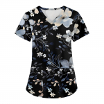 Naiste moodsad V-kaelusega l&uuml;hikeste varrukatega t&ouml;&ouml;r&otilde;ivad, taskutega, tr&uuml;kitud topid XXL khaki