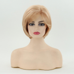 S&uuml;nteetilised juuksed L&uuml;hikese kihiline parukas tukkidega Laine Blond Pruun Punane Roosa Valge Parukas Naiste igap&auml;evane Cosplay kasutamine Kuumakindel kiud hele