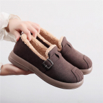 Naiste kunstnahast jalatsikingad sooja fliisvoodriga Naiste suletud tagajalatsid libisemiskindla siseruumides kasutatavate v&auml;listingimustes kasutatavate kummitallaga lameda platvormiga kingad 35