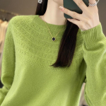 Naiste ka&scaron;miirist sviiter Qinghe ka&scaron;miir 30% ka&scaron;miir 70% vill Naiste s&uuml;gis- ja talvine ka&scaron;miirist pullover pehme ja soe XXL roheline