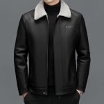 Talvine uus meeste ehtsast nahast jakk vabaaja &otilde;huke jakk &Uuml;hev&auml;rviline sulejope Meeste jope L must